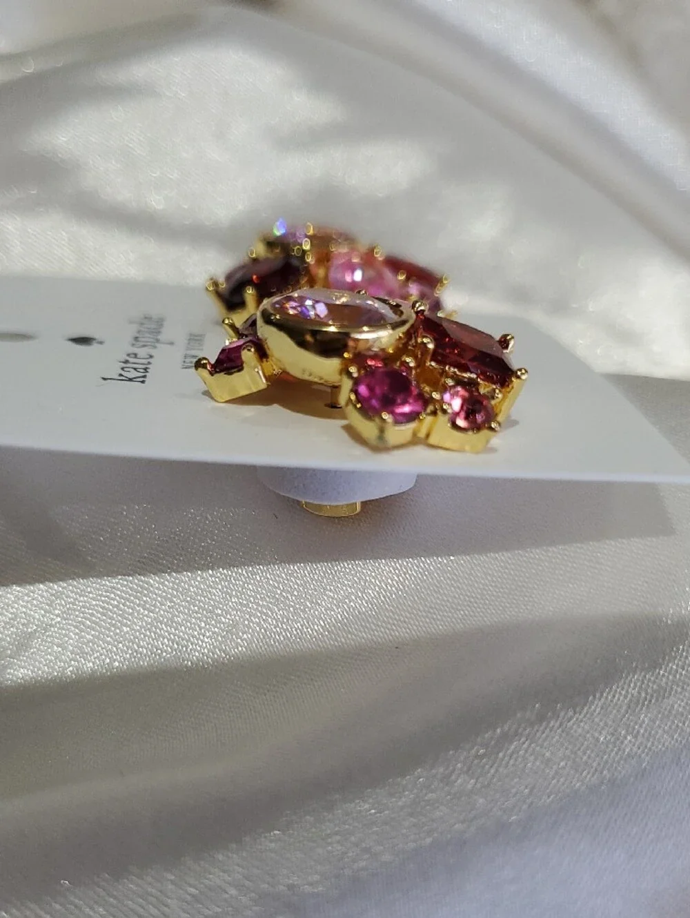 kate spade Pink & Red Crystal Cluster Earrings